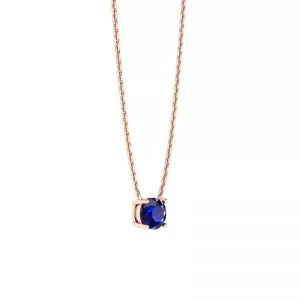 1/2 carat Round Sapphire on Rose Gold Chain - Photo 1