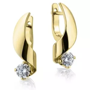 Small Earrings with 4.5 mm Diamond - Ruban Collection - Photo 2