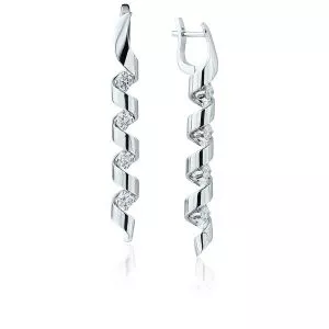 Long Earrings with Diamonds 0.88 ct - Ruban Collection