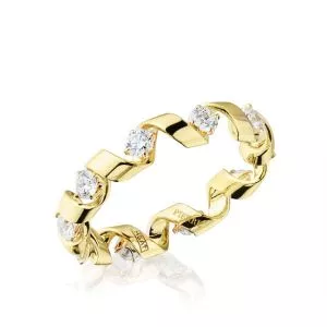 Ring with 0.64 ct Diamonds in 18K White Gold - Ruban Collection - Photo 1