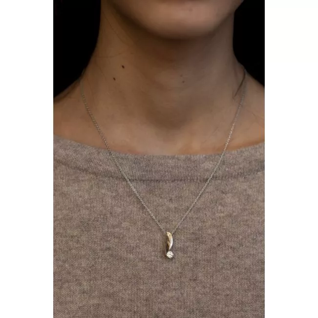 Pendant with 4.5 mm Diamond - Ruban Collection - Photo 3